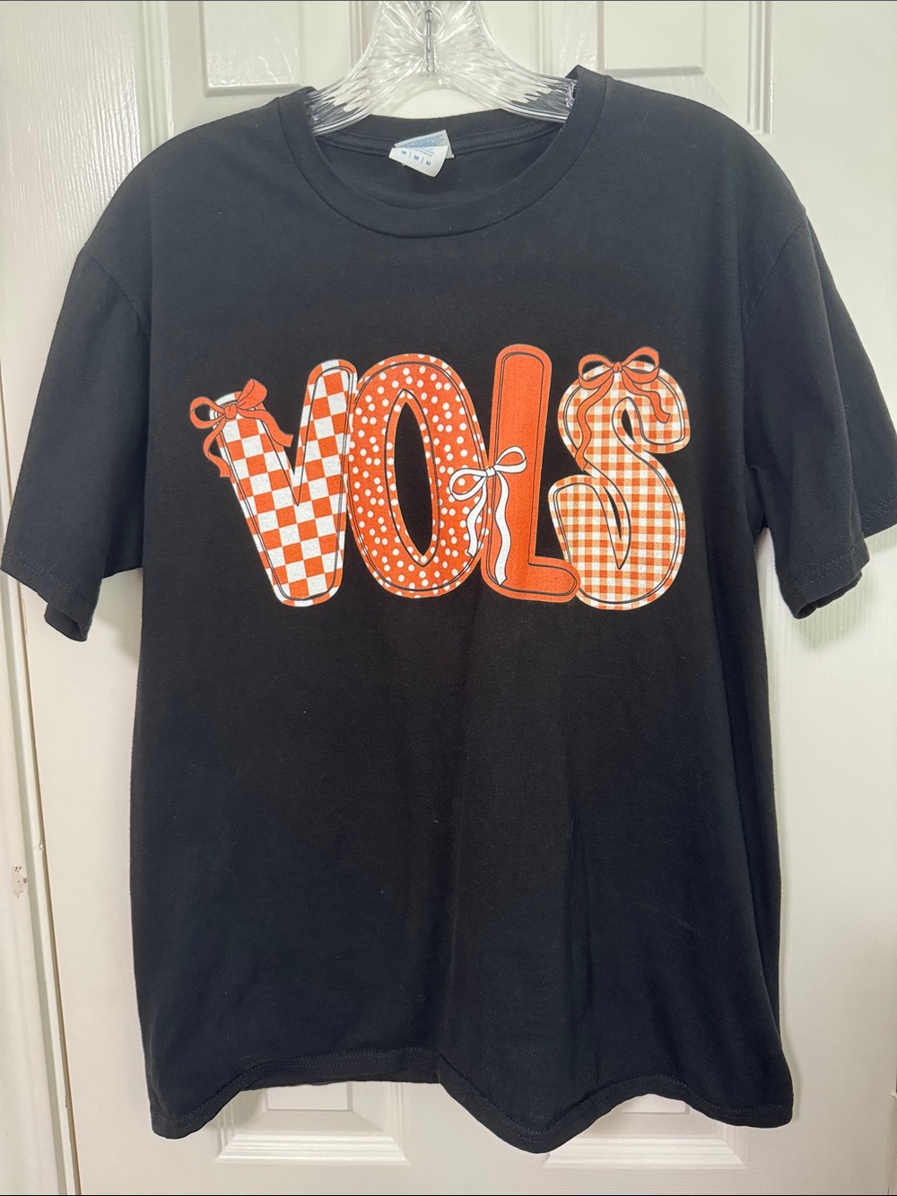 Port and Company Black Tee with Orange VOLS Graphic